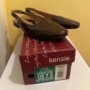 Kensie Women's Brown Slingback Flats 7.5